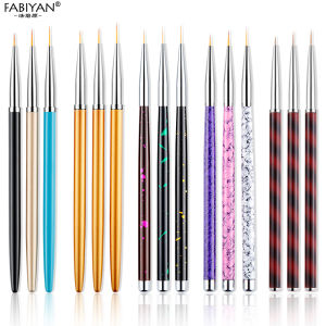 3pcs/set Nail Art Line Painting Pen 3D Tips Acrylic UV Gel Brushes Drawing Liner Glitter French Design Manicure Tool