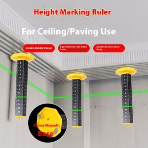 ZUOGUAN ไม้บรรทัดวัดระดับแม่เหล็ก  สำหรับเพดานและปูกระเบื้อง-ดีไซน์บับเบิ้ลคู่พร้อม Alas Magnetik เครื่องชั่งน้ำหนักสูงและแข็งแรง