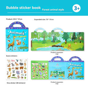 Reusable Sticker Book For Kids Toddlers Educational Sensory Learning Travel Activity Quiet Book Creative Play