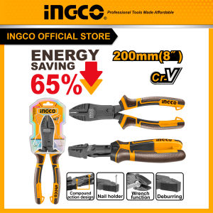Kìm răng đa năng kết hợp kích thước 8 inch cao cấp thép Crv thiết kế trợ lực 65% INGCO HCCP58200 cao cấp