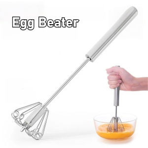 Stainless Steel Semi-Auto Egg Beater Small Self Whisk Hand Blender Mixer For Egg Cream Flour Stirrer