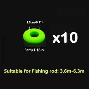 SJJL 10Pcs Silicone Chốt chặn cần câu cá Chống tách rời Chống trơn trượt Vòng chặn cần câu Bền bỉ Độ đàn hồi cao Nhẫn đeo ngón tay Câu cá trên thuyền câu cá trên sóng câu cá trên băng