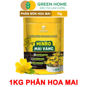 Mua 5 tặng 1 - Phân Bón Hoa Mai Greenhome Minro Bao 1kg Hữu Cơ Dưỡng Cây Bung Chồi Mượt Lá Khoẻ Rễ Bền Hoa