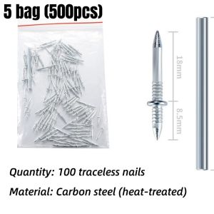 100/500pcs Invisible NailsDouble-headed NailsBaseboard Fixing NailsElectroplated Anti-rust Expansion Screws