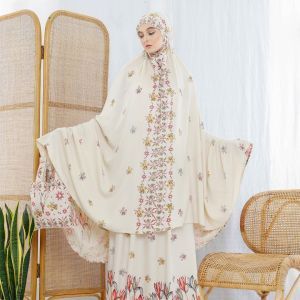 Mukena Tazbiya Harvest Bloom Khaki/Blue & Mukena Rayon Jumbo Premium