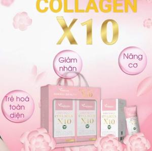 Collagen X10. Siêu Cốm Sủi Thủy Phân Đẹp Da Giảm Lão Hóa Green Beauty X10 Chính Hãng