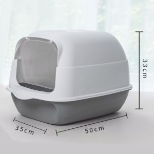 Foldable Cat Litter Box Large Fully Enclosed Litter Box With Door Splash Proof Cat Bedpan Top Deodorant Box Large Space Cat Litter Basin Toilet Deodorant Semi-Enclosed Litter Box Sandbox Cat Toilet With Cat Litter Shovel
