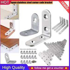 Just-In 10Pcs ฉากเข้ามุมขวาฉากยึดสแตนเลส L รูปร่างเฟอร์นิเจอร์ Joint ที่รองรับชั้นวางของ