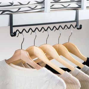Punch Free Bedside Storage Hook Wave Design Space-Saving Storage Rack Hook Bedside Hanging Rack