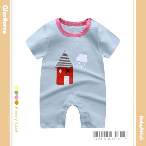 0-18 Tháng Áo Ngắn Tay In Hoạt Hình 100% Cotton Cho Bé