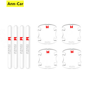 【 Ann-Car 】4ชิ้น/เซ็ต Isuzu Car Door Handle Protector ฝาครอบด้านในชามสติกเกอร์ป้องกันรอยขีดข่วน Isuzu DMAX