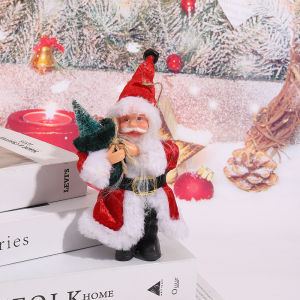 Santa Claus Doll Standing Xmas Ornament 2025 Navidad New Year Home Decor Xmas Tree Decor Kids Gift Holiday Festive Collection