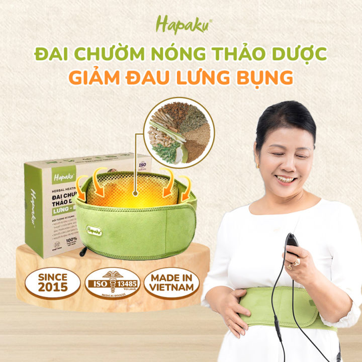 Đai Chườm Nóng Thảo Dược Hapaku Lưng Điện Giảm Đau Mỏi Lưng Hông, Giảm ...