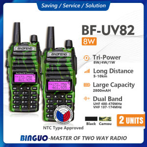 Baofeng UV82 Walkie Talkie Set Of 2 Real 8W High Power Two Way Radio Dual Band UHF/VHF 10km Long Range Portable Handheld Radio COD