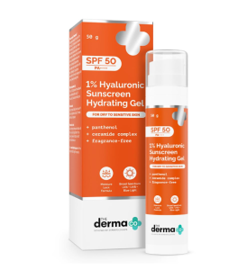 The Derma Co 1% Hyaluronic Sunscreen Hydrating Gel SPF 50 PA++++ For Men & Women | 50 g
