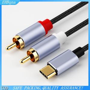 [COD] Type C To RCA Audio Cable 2 RCA Aux Cord Converter USB C Audio Line For Laptop Mobile Phone Speaker Amplifier Audio Power Amplifier Braided Cable 1meter