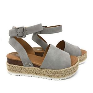 [Free Shipping] Plus-size womens shoes thick-soled womens sandals with one-strap buckle wedge heel rope light-soled thick-soled high-heeled sandals for women