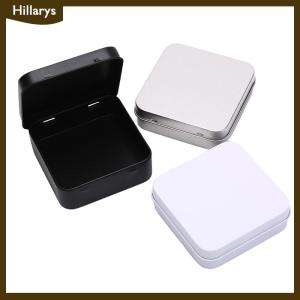[Hillarys] ZHUYUN Mini Kim Loại Thiếc Container Vuông Bản Lề Lật Hộp Thiếc Lưu Trữ Đồ Trang Sức Trường Hợp Đồng Tiền