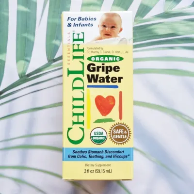 ไกร๊ป วอเตอร์ ลดท้องอืด สำหรับทารกแรกเกิด - เด็กอายุ 6 เดือนขึ้นไป Organic Gripe Water Soothes Stomach Discomfort for Babies & Infants 59.15 mL (Childlife Essentials®) ไกต์วอเตอร์