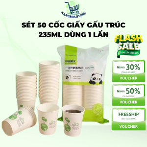 Set 50 cốc giấy 235ml (179g) tiện lợi dùng tiệc sinh nhật liên hoan