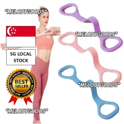 [SG 🚚] Stretcher Yoga Pilateselastic Band 8-Figure Arm Back Shoulder Exercise Yoga Stretching Fitness Band Home Fitness Equipment