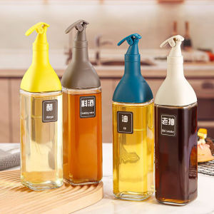 Bình Đựng Dầu Ăn Thủy Tinh Nắp Bật - Chai Đựng Dầu Chai Thủy Tinh Đựng Dầu Ăn Nước Mắm Xì Dầu 500ml Cao Cấp - Bình Rót Dầu