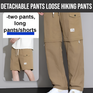 [One Pair Of Pants For Multiple Uses] Breathable Loose Overalls Mens Summer Thin Detachable Pants Loose Hiking Pants