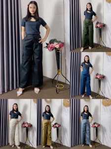 CELANA CARGO WANITA PANJANG HAIGHWAIST  CELANA CARGO KOREAN STYLE TERBABARU 2024