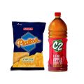 1 x Piattos Cheese Flavored Potato Crisps 85g and 1 x C2 Apple 1L. 