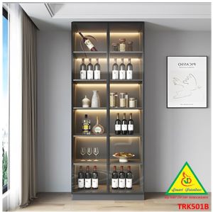 Tủ Rượu Trang Trí Phòng Khách Bằng Gỗ MDF Cánh Kính – Sang Trọng - Hiện Đại TRK501C - NỘI THẤT LẮP RÁP VIENDONGADV