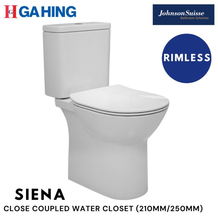 Johnson Suisse Siena Close Coupled Rimless Toilet Bowl Water Closet Set ...