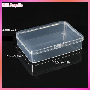 [Hill Angelia] 10pcs hình chữ nhật trong suốt hộp nhựa trang sức Thẻ Văn phòng phẩm lưu trữ hộp nhỏ mục lưu trữ hộp