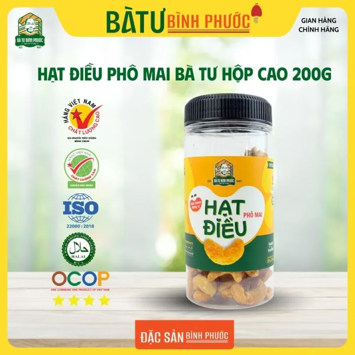 Hạt điều Phô mai ngọt, béo, đậm đà hộp 200g - Hạt điều Bình Phước - Hạt điều Bà Tư