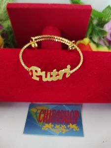 gelang ukir nama Sendiri setelan custome elegant lapis emas 24k Perhiasan Stainless Anti Karat Gelang Elegan Untuk Hadiah Gelang Sesuai Permintaan Desain - Lazada