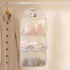 Storage Hanging Bag Breathable Mesh Wall Hanging Bag Closet Underwear Storage Organization Sock Storage Hanging Bag Mesh Bag Underwear Storage Bag