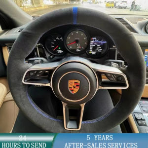 ZZSA Customized Car Steering Wheel Braid Cover Hand Sewing Suede Leather For Porsche Cayman Boxster Macan Panamera 911 996 997 959 P9M4Y