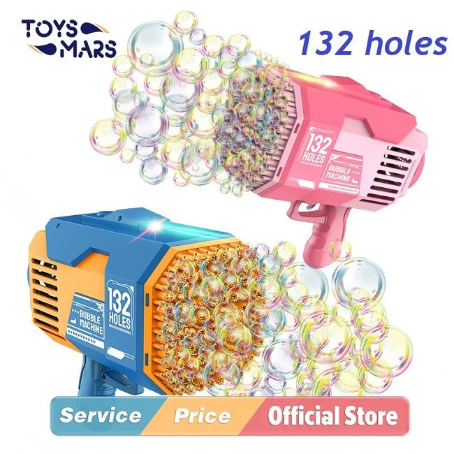 Toymars 132 Holes Rocket Electric Bubble Machine With Light Rocket ...