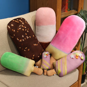 JOJO CASTLE Lifelike Ice Cream Plush Toy 25/40/60/80cm Soft Square Pillow Sweet Dessert Cushion Kids Adults Sofa Bed Decor Funny Idea Creative Gift