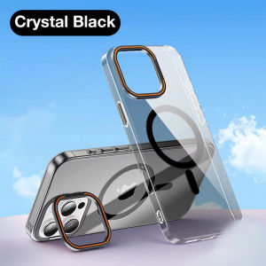 Sanptoch Invisible Lens Stand Phone Case For iPhone 16 15 14 Pro Max For Magsafe Crystal Clear Cover For iPhone 16 Pro Max Ultra Slim Hard Protection Casing