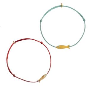 2 Pcs Cute Simple Gold Fish Charm Anklets Adjustable Fashion Leg Foot Chain Redness Blue Rope Anklet Statement