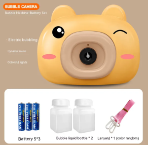 🫧 Cute Pet Same Style Bubble Machine Electric Cartoon Bubble Camera Light Music Automatic Bubble Blowing Toy
