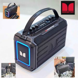 Loa Bluetooth/Loa trợ giảng hát Karaoke Monster công suất 80W Adventurer 1000 MS22141 ( phiên bản 2 Mic không dây )