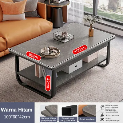 Meja Tamu Minimalis Meja Kopi Meja Motif Marmer Solid Meja Tamu Besi Meja Samping Meja Ruang Tamu