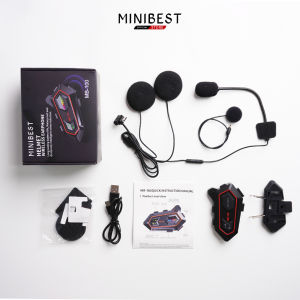 Minibest MB100 Intercom Helm Bluetooth 5.0 intercom dua arah dan Peringkat tahan air IPX6