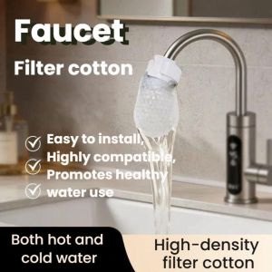 OKKFINE 10/20/50Pcs Universal Faucet Filter Cotton Anti-splash with T-strap Faucet Filter Portable Thickened Tap Water Filter Bag for Filters Tap Water Cement Sand Rust Scale and Other Impurities