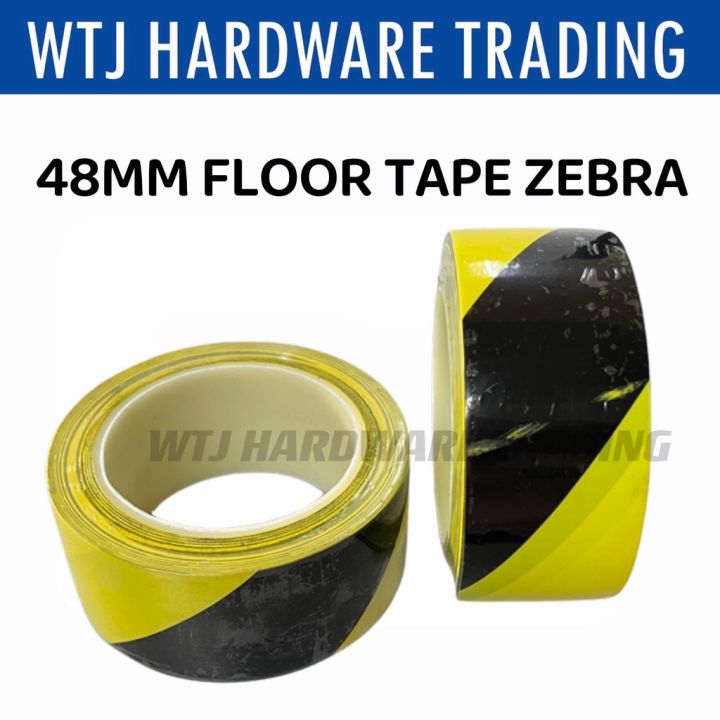 48mm Floor Tape / Yellow Black Zebra Tape / Floor Marking Tape / Floor Marking Tapes Black Yellow