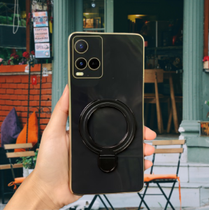 Case HP Vivo Y21 Y21t Y21s Y21e Y21a Y33s Y33t Y22 Y22s Standing Ring Holder Wireless Charger Plating Mewah