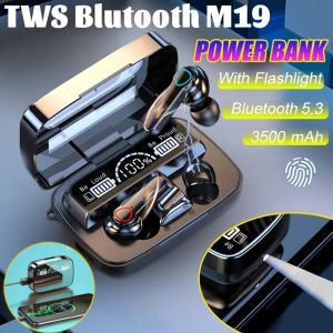 TWS Bluetooth 5.3 Newest Version M41 Headset Bluetooth Full Bass Stereo 4500mah Power Bank Wireless Earphone Noise Cancelling Tahan Air TWS with Mic Headphones Handset Earbud