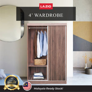 4ft Sliding Door Wardrobe with Aluminium Frame / Almari Pakaian Pintu Gelangsar Saiz 4 Kaki / Sturdy and Durable