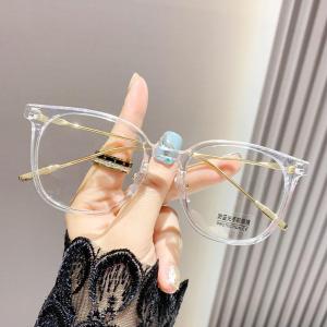 JN IMPRESSION Kính cận thị mặt tròn nữ vuông chống Đèn xanh dương Kính gọng lớn vuông